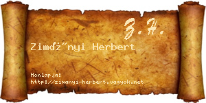 Zimányi Herbert névjegykártya